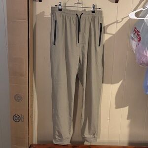 Men's Tan Joggers with Black Details